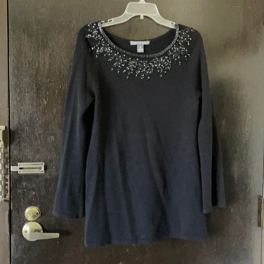 Saks 5th Ave Cashmere Sequin Tunic Sweater